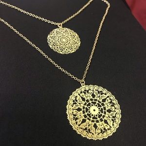 Set of two medallion Pendent Necklaces